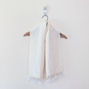 Vintage 70s White Zebra Print Silk Scarf